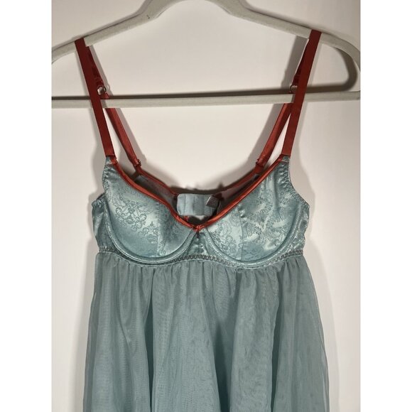 Victoria's Secret blue babydoll sheer top chemise ASO Vampire Diaries 34B - Picture 2 of 11